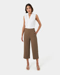 Lexee High-Waist Culotte in tobacco — full-length view