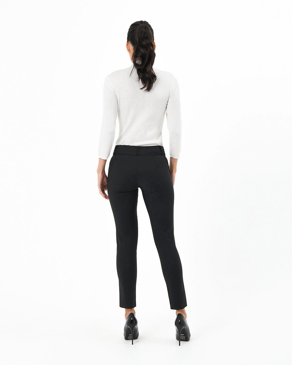 Taylor Slim Pants in black — back view