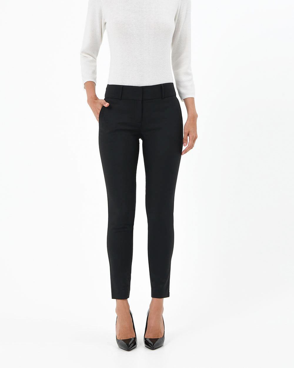 Taylor Slim Pants in black — close-up view