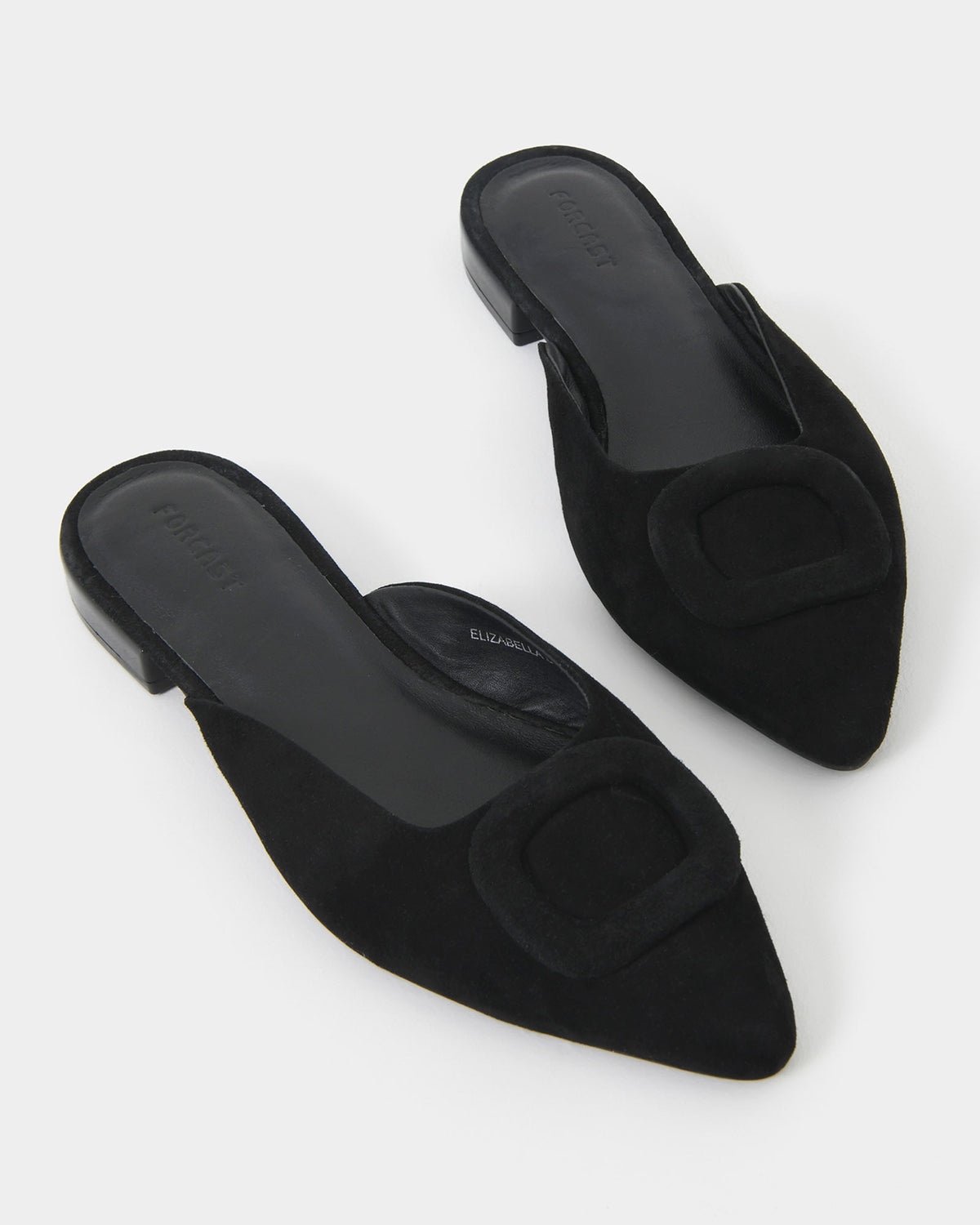 Elizabella Leather Mules in black — view 2