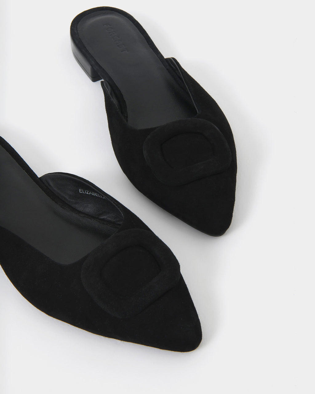 Elizabella Leather Mules in black — view 5