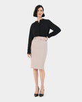Sanvi Belted Pencil Skirt