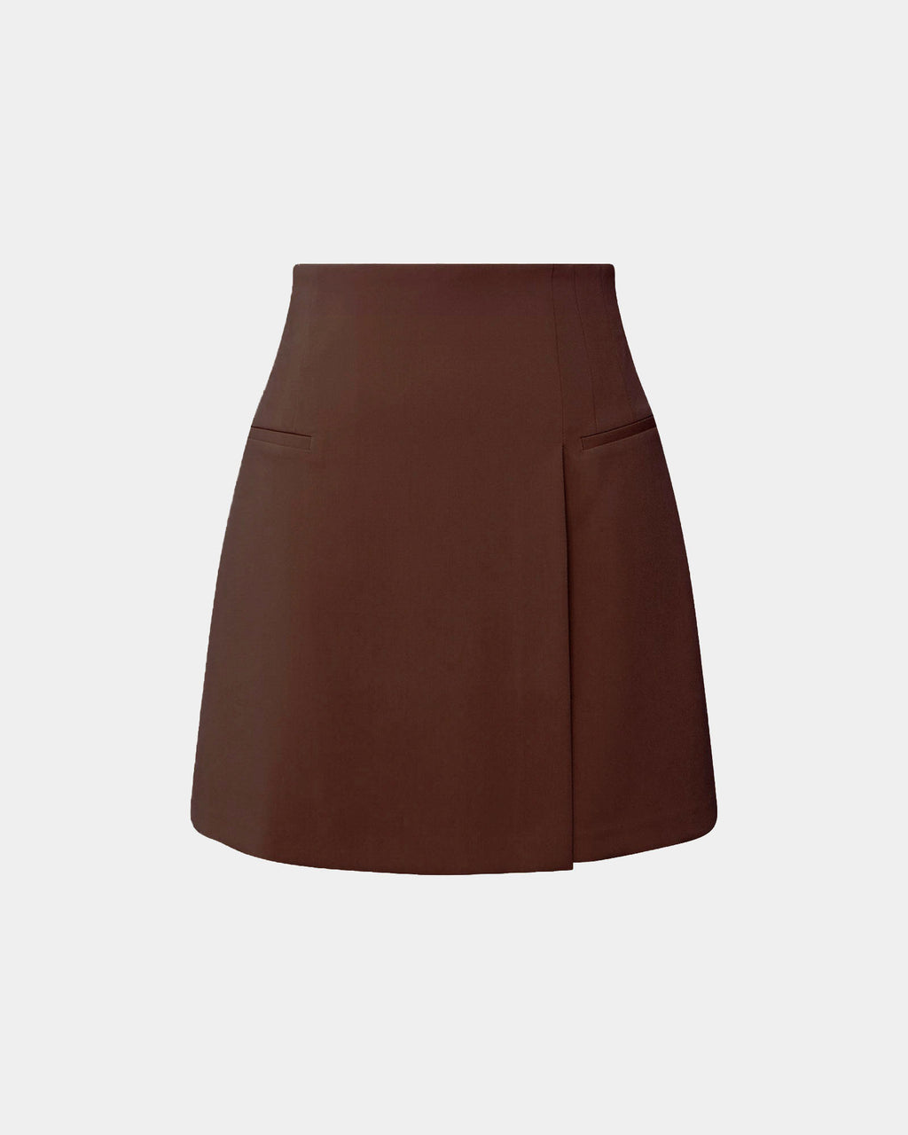Nikki Mini Wrap Skirt in brown — product-only view
