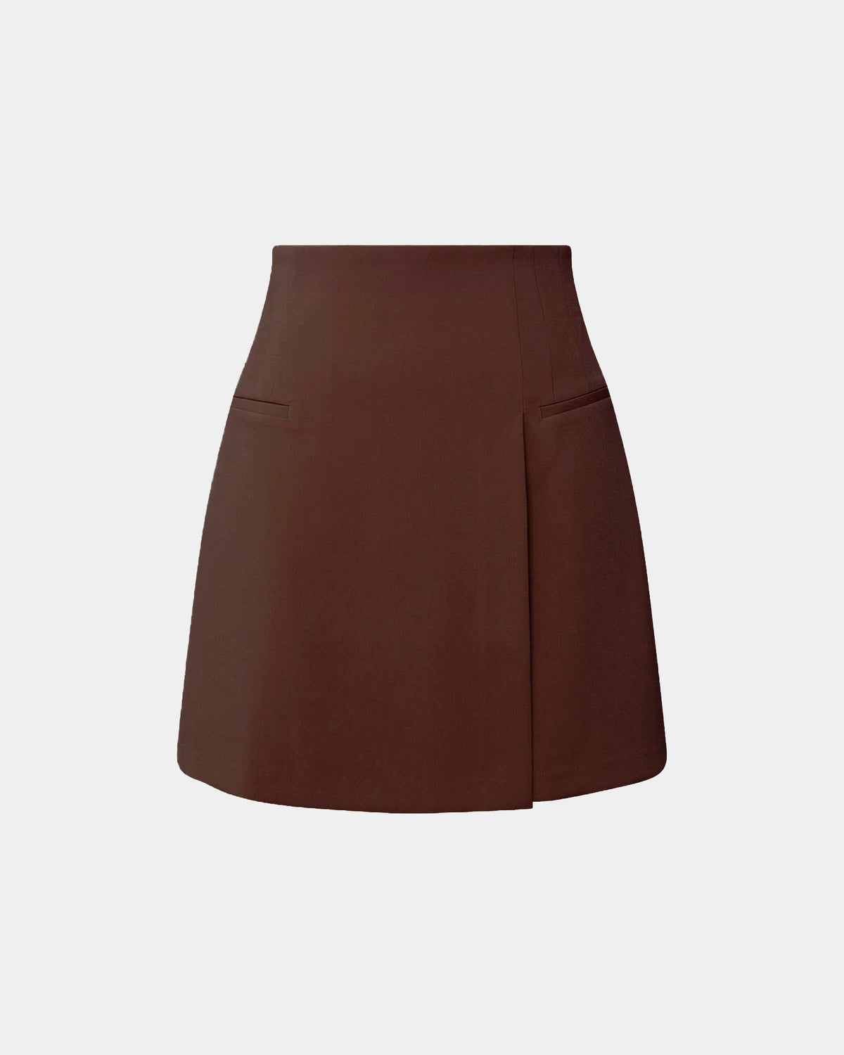 Nikki Mini Wrap Skirt in brown — product-only view