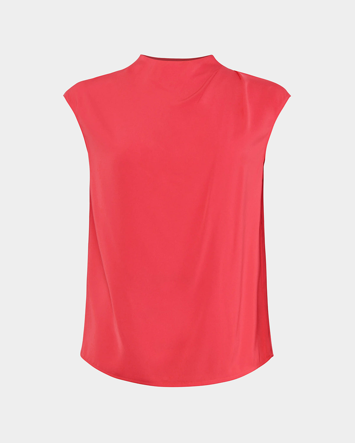 Mallory Draped Shoulder Blouse in hibiscus — product-only view