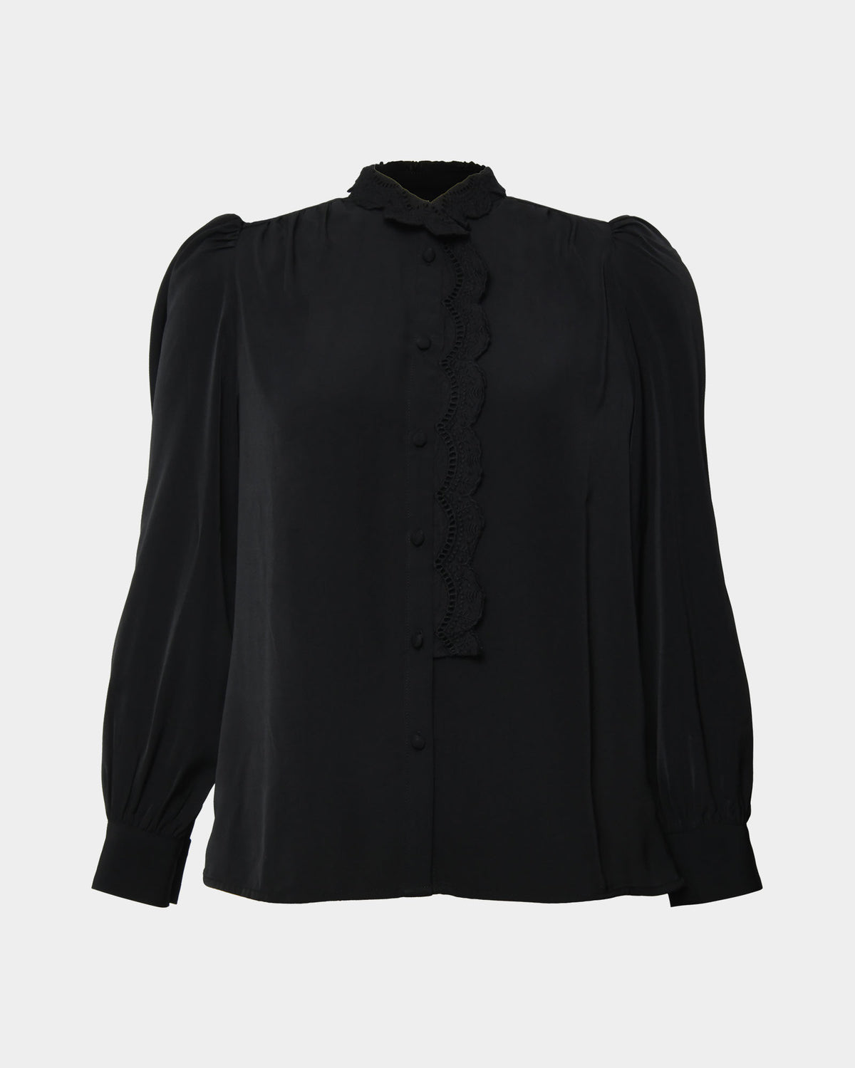 Frances Embroidery Blouse in black — product-only view