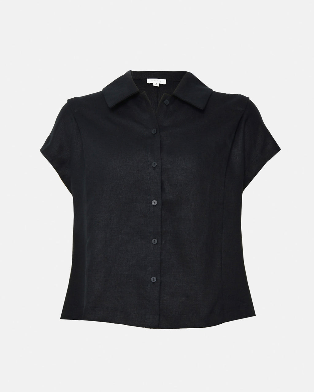 Ami Linen Collar Shirt in black — product-only view